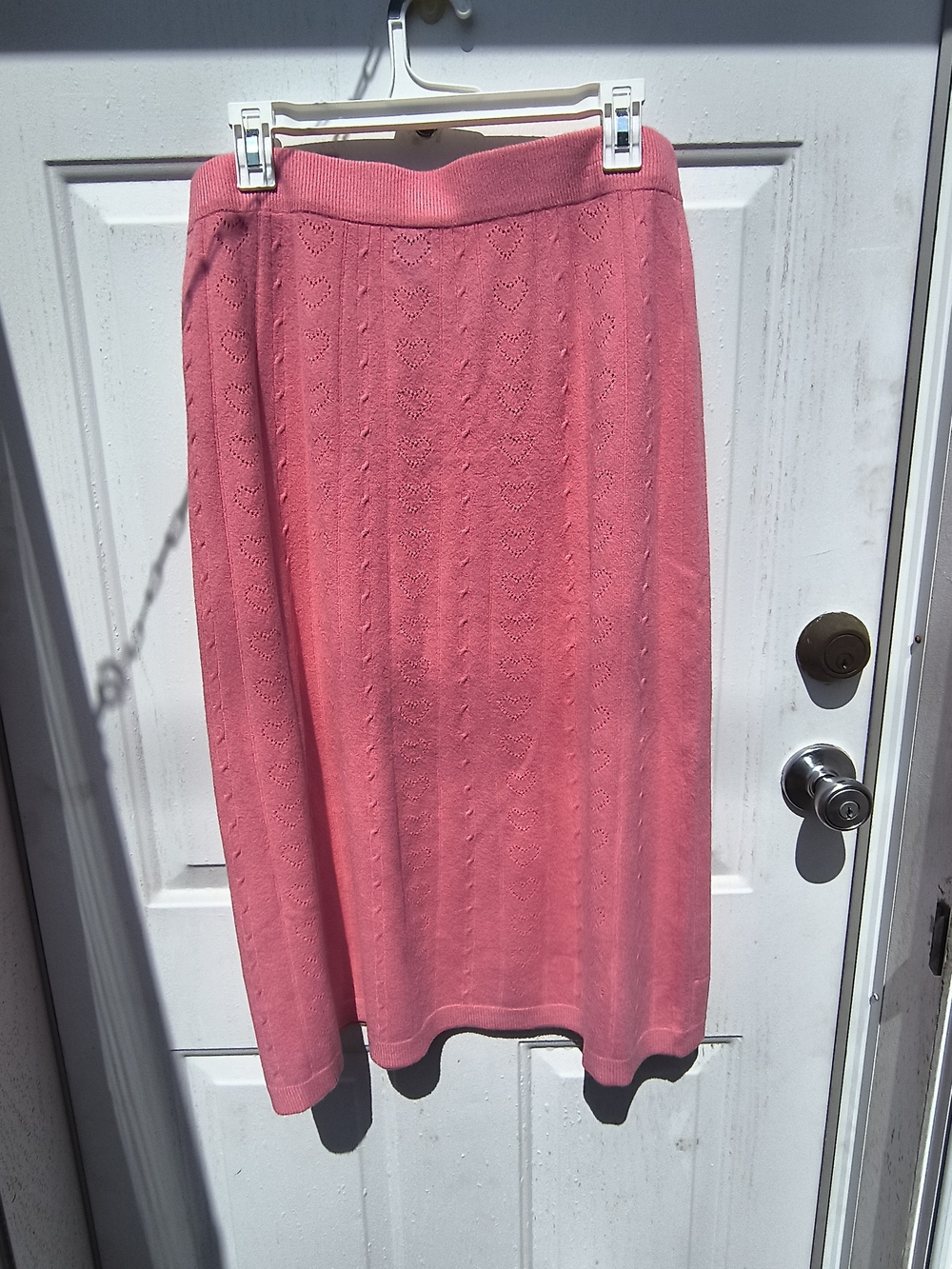 a new day Pink Knit Midi Skirt with Heart Detail - Picture 2 of 4